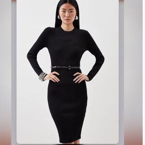 Karen Millen Black Long Sleeve Dress sz M